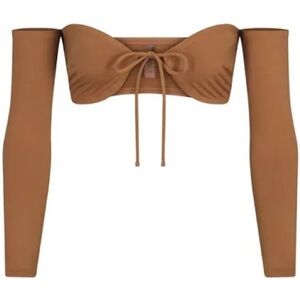 SKIMS Signature Swim Off-Shoulder Women's Top NWT 4X Almond